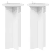 Stalak za biljke 2 pcs Bijela visokog sjaja 29,5 x 29,5 x 60 cm