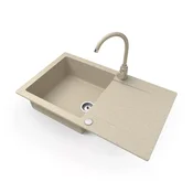 Set pomivalno korito Izola + enoročna armatura BAS-1 (bež) - Bež