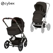 cybex gold® otroški voziček talos™ s lux z zložljivo košaro chocolate brown (taupe frame)