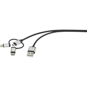 Renkforce Renkforce 3-v-1 Micro USB/Lightning/USB-C™ polnilni & sinhronizacijski kabel 0,5 m
