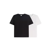 Bershka Majica  črna / bela