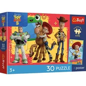 Trefl - Puzzle Toy Story 5 – Igrače na pustolovščini + plakat - 1 - 39 kosov