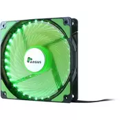 Ventilator INTER-TECH Argus L-12025 GR LED Green, 120mm, 1200 okr/min, crno/zeleni