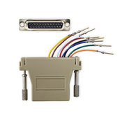 NEDIS serijski adapter/ vtičnica D-SUB 25 pin - vtičnica RJ45/ ponikljano/ slonokoščena/ mehurč