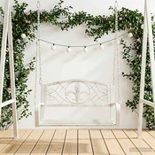 vidaXL Gugalna klop Jeklo 71,5 x 59 x 55 cm Antik bela