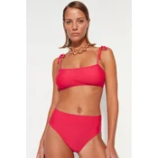 Trendyol Fuchsia High Waist Regular Leg Bikini Bottom