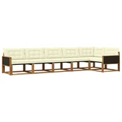 Set vanjskih sofa s jastukom 6 pcs Prirodna i krem