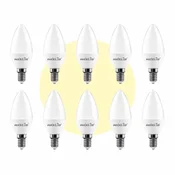 10x LED žarnica - sijalka E14 C30 3W (25W) 180 lm toplo bela 3000K