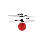Helikopterska krogla leteča plast 13x11cm reagira na gibanje roke z USB kablom rdeča