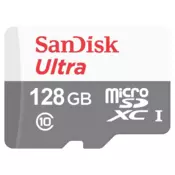 SanDisk Ultra Micro SDXC 128G SDSQUNR-128G-GN6MN (100mb-s) (class 10) White Crveni