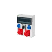 shumee RS razdelilna omarica 13-modulska 0/1 stikalo 2X2P+Z, 3P+N+Z 16A, 3P+N+Z 32A nadometna montaža IP44 6210-16