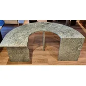 Casa Padrino luxury coffee table gray 100 x H. 40 cm - Curved marble coffee table - Living room furniture - Luxury furniture - Marble furniture - Luxury furnishings - Living room furnishings