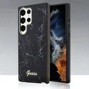 Guess Ovitek Guess Black marble za Samsung Galaxy S23 Ultra (GUHCS23LPCUMAK)