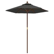 Vrtni suncobran s drvenim stupom antracit 196 x 231 cm
