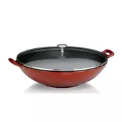 WOK tava od crvenog lijevanog željeza Kela Calido, o 36 cm