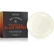 Scottish Fine Soaps Thistle & Black Pepper trdo milo za obraz in brado 100 g