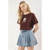 Trendyol Milla Ženska majica TWOSS25TS00088, Braon