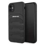 MERCEDES Ohišje AMG Leather Debossed Lines za iPhone 11/Xr - črno