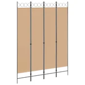 Vidaxl 4-panelni pregradnik Bež 160 x 220 cm Blago