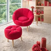 ATELIER DEL SOFA Fotelja i tabure Lida Fuchsia