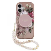 Originalni GUESS ovitek za iPhone 17 - MagSafe - Flowers pink - GUHMP17SHFWBRCESP