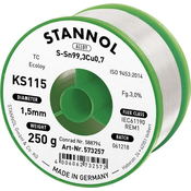 Stannol Stannol KS115 spajkalna žica\, neosvinčena tuljava Sn99\,3Cu0\,7 250 g 1.5 mm Neosvinčena žica za spajkanje Stannol KS115 SN99Cu1 250 g 1.5 mm, (20428536)