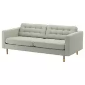 LANDSKRONA Sofa trosed, Gunnared svetlozelena/drvo