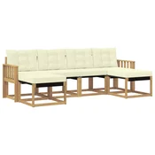 Set vanjskih sofa s jastukom 6 pcs Bijela i krem