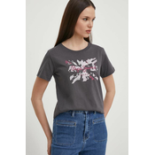 Womens Grey T-Shirt with Pepe Jeans Print - Women