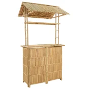 Vidaxl Zunanja barska miza Naravna 115 x 95 x 214 cm Bambus