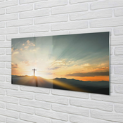 tulup.si Slika na akrilnem steklu Cross sonce vrh 120x60 cm 4 obešalnika