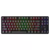 Mehanska gaming tipkovnica Proove Everfrost z RGB osvetlitvijo in 87 tipkami - črna