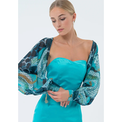 FRACOMINA Bolero Snaketurquoise - Modra - L