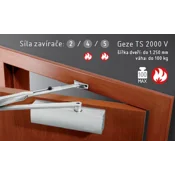 Zapiralo ACT Geze TS 2000 V BC (SREBRNO), Zaponka + obešalnik brez zaklepanja, AC-T srebrna