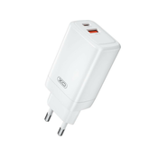 XO stenski polnilec PD QC 65W 1x USB in 1x USB-C tipC