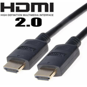 HDMI 2.0 High Speed + Ethernet kabel, pozlačeni konektorji, 1,5 m