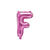 PartyDeco Folija balon črka F temno roza 35 cm