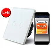 shumee TUYA WiFi stikalo na dotik 2-krožno belo # L+N