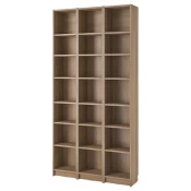 BILLY Komb.biblioteke s dodat. elementima, im. hrastovine, 120x28x237 cm