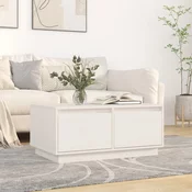 Stolic za kavu bijeli 80 x 50 x 35 cm od masivne borovine