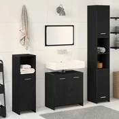 Set namještaja za kupaonicu 4 pcs Crni hrast Konstruirano drvo