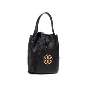 Usnjena torbica Tory Burch črna barva