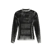 DIESEL Pulover K-MIONE siva / črna