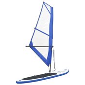 vidaXL Daska za veslanje stojeci na napuhavanje s jedrom plavo-bijela