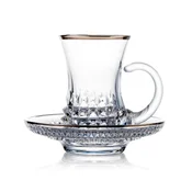 Skodelica za kavo Rogaška s podstavkom – Diamond Platinum – Set 2 kos