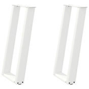 MAISON CHIC konzolna miza - miza ob steni noge U-oblike 2 kosa bela 28x(72-73) cm jeklo, (21785859)