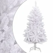 Vidaxl Umetna novoletna jelka s stojalom bela 120 cm