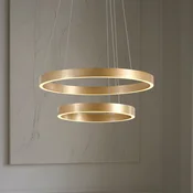 Lucande LED viseča svetilka Yonam, O 60 cm, 2-svetilna, zlata, CCT - Dnevna soba/jedilnica - Sodobni - zlato, belo - Kovina