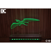 Black Cut 3D Lampa Zelena