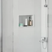 vidaXL Tuš niša Bela 30 x 20 x 9.5 cm Nerjaveče jeklo